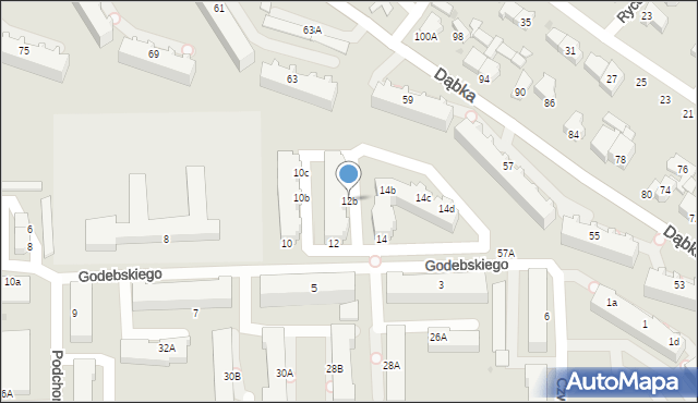 Gdynia, Godebskiego Cypriana, 12b, mapa Gdyni