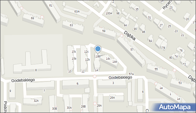 Gdynia, Godebskiego Cypriana, 14b, mapa Gdyni