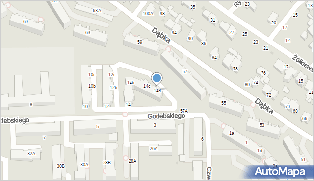 Gdynia, Godebskiego Cypriana, 14d, mapa Gdyni