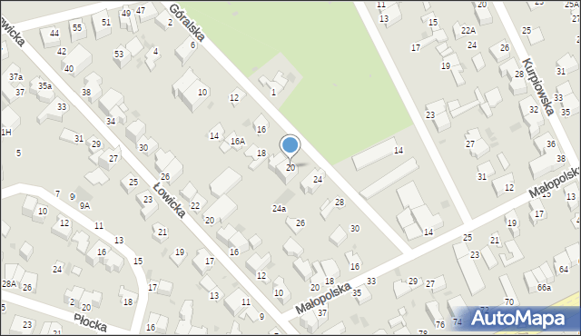 Gdynia, Góralska, 20, mapa Gdyni