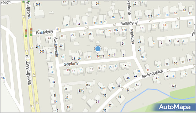 Gdynia, Goplany, 10, mapa Gdyni