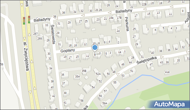 Gdynia, Goplany, 9, mapa Gdyni