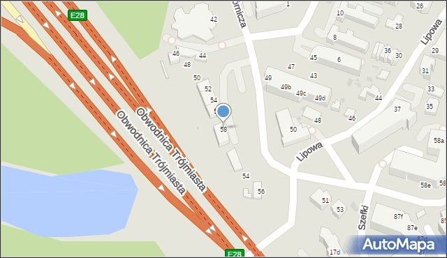 Gdynia, Górnicza, 58, mapa Gdyni