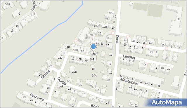 Gdynia, Goska, 16G, mapa Gdyni