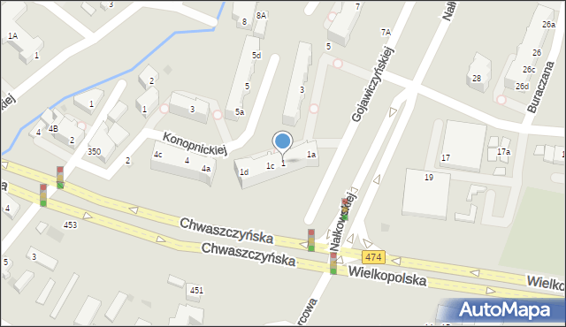 Gdynia, Gojawiczyńskiej Poli, 1, mapa Gdyni