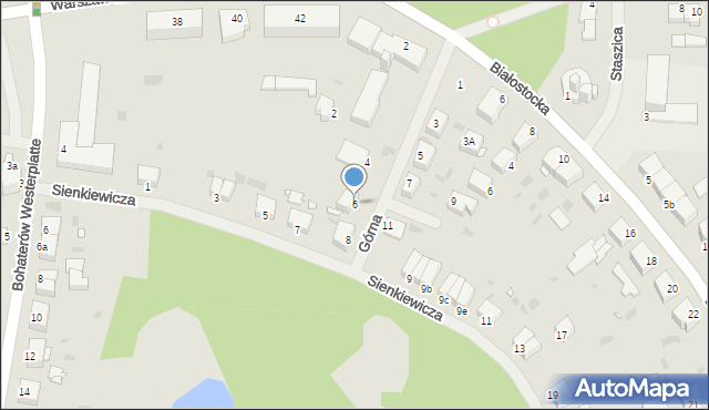 Giżycko, Górna, 6, mapa Giżycko