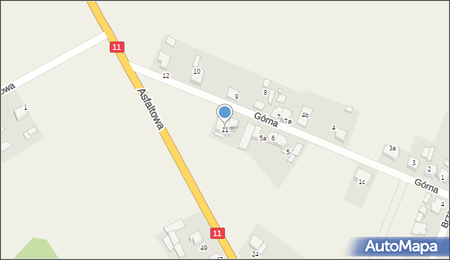 Glinica, Górna, 11, mapa Glinica