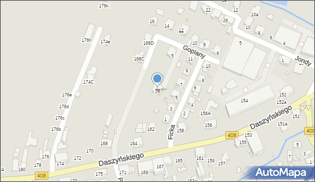 Gliwice, Goplany, 5B, mapa Gliwic