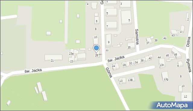 Gliwice, Górna, 16, mapa Gliwic