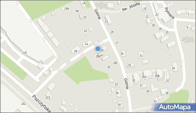 Gliwice, Górna, 28d, mapa Gliwic