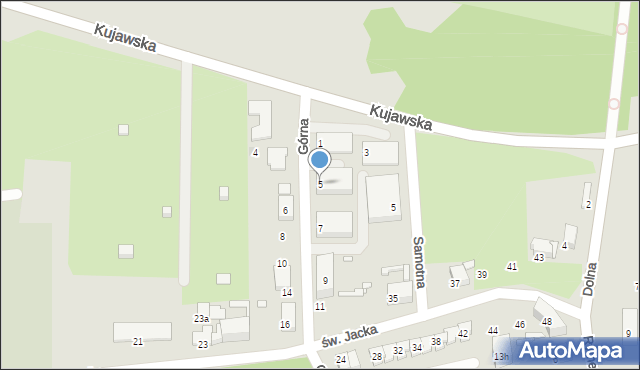 Gliwice, Górna, 5, mapa Gliwic