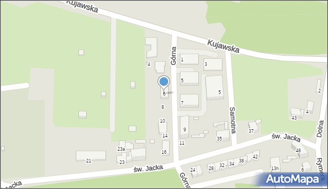 Gliwice, Górna, 6, mapa Gliwic