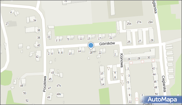 Gliwice, Górników, 18, mapa Gliwic