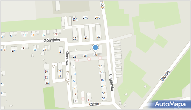 Gliwice, Górników, 30, mapa Gliwic