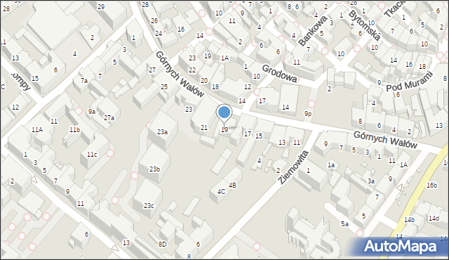 Gliwice, Górnych Wałów, 19, mapa Gliwic