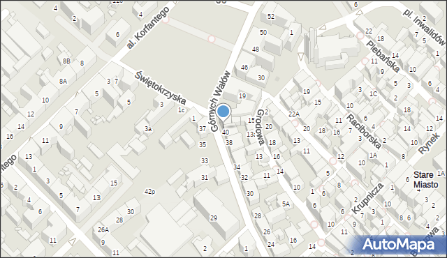 Gliwice, Górnych Wałów, 42, mapa Gliwic