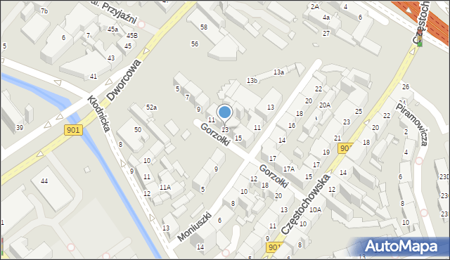 Gliwice, Gorzołki Wiktora, 13, mapa Gliwic