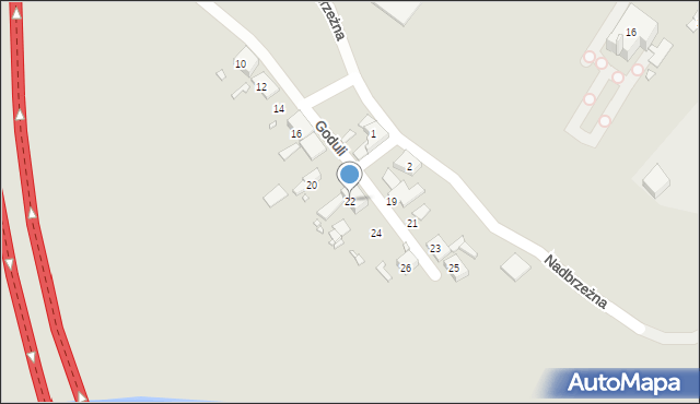 Gliwice, Goduli Karola, 22, mapa Gliwic