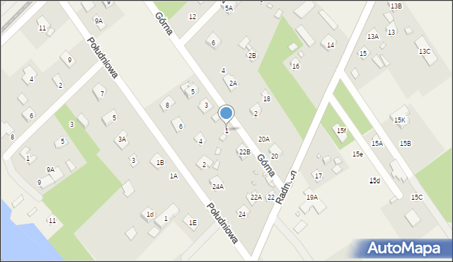 Głosków-Letnisko, Górna, 1, mapa Głosków-Letnisko