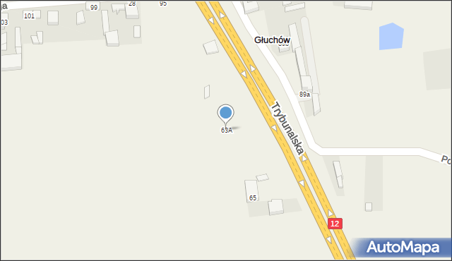 Głuchów, Gołygowska, 63A, mapa Głuchów