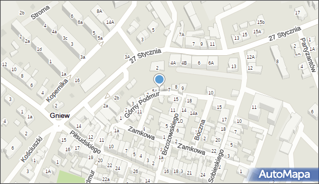 Gniew, Górny Podmur, 6, mapa Gniew