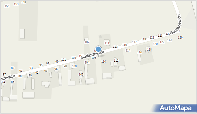 Godaszewice, Godaszewice, 108, mapa Godaszewice