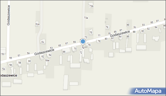 Godaszewice, Godaszewice, 74, mapa Godaszewice