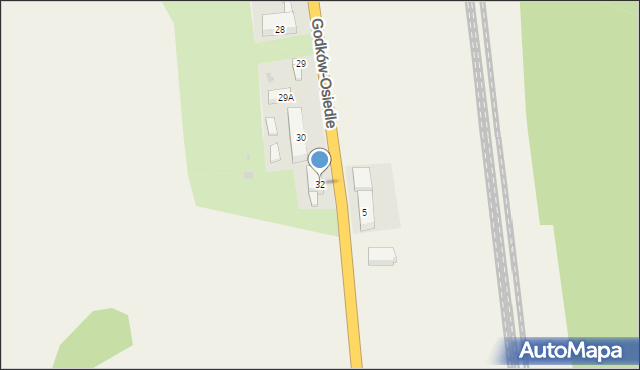 Godków, Godków-Osiedle, 32, mapa Godków