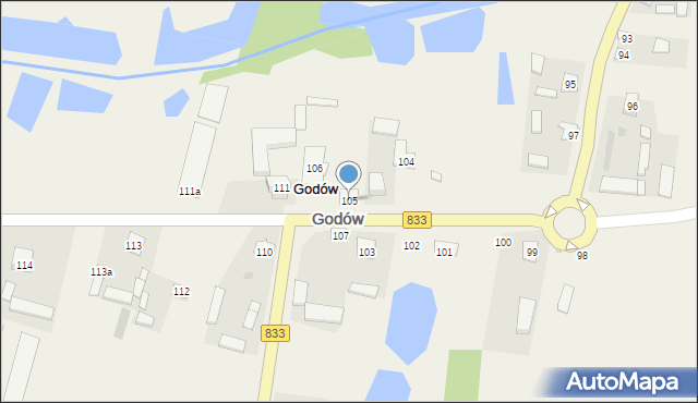 Godów, Godów, 105, mapa Godów
