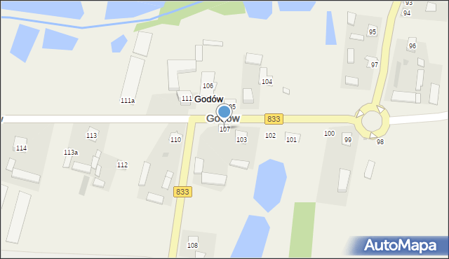 Godów, Godów, 107, mapa Godów