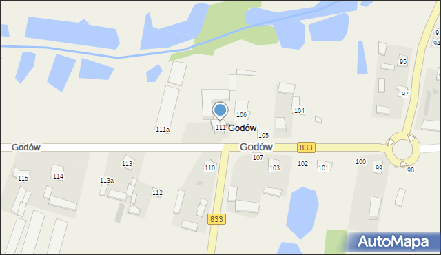 Godów, Godów, 111, mapa Godów