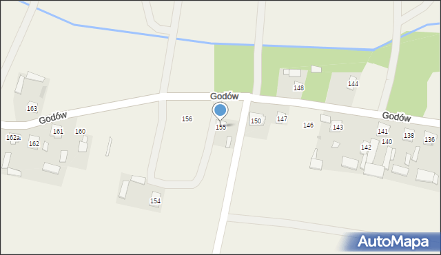 Godów, Godów, 155, mapa Godów