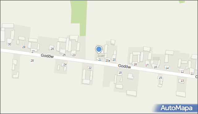 Godów, Godów, 21A, mapa Godów