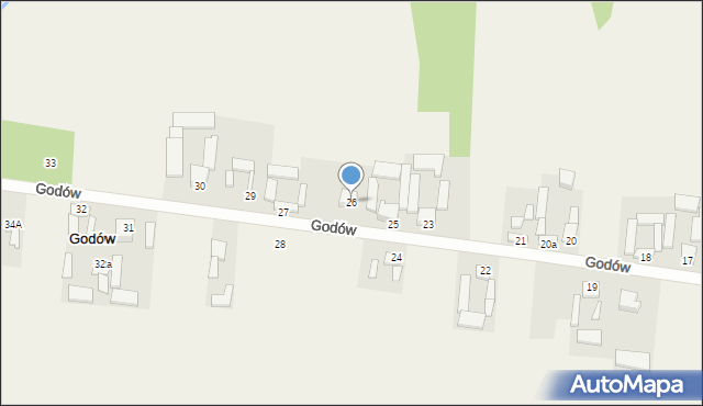 Godów, Godów, 26, mapa Godów