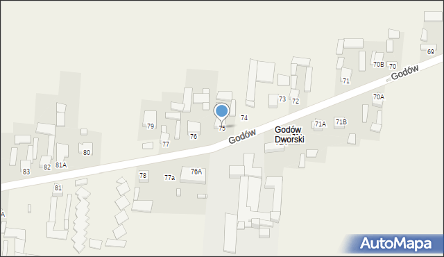 Godów, Godów, 75, mapa Godów