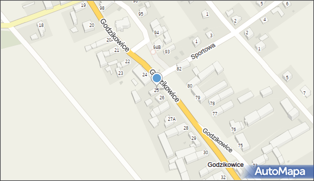 Godzikowice, Godzikowice, 25, mapa Godzikowice