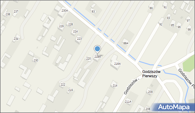 Godziszów, Godziszów Pierwszy, 218A, mapa Godziszów