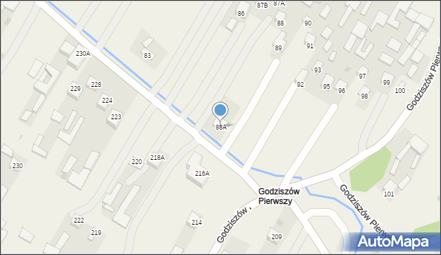 Godziszów, Godziszów Pierwszy, 88A, mapa Godziszów