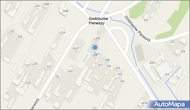 Godziszów Pierwszy, Godziszów Pierwszy, 208, mapa Godziszów Pierwszy