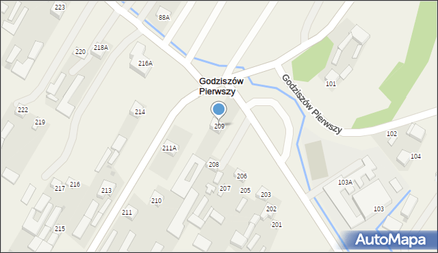 Godziszów Pierwszy, Godziszów Pierwszy, 209, mapa Godziszów Pierwszy