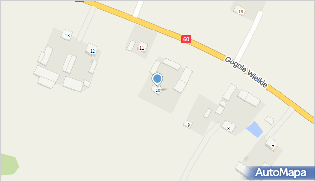 Gogole Wielkie, Gogole Wielkie, 10, mapa Gogole Wielkie