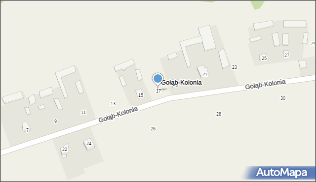 Gołąb-Kolonia, Gołąb-Kolonia, 17, mapa Gołąb-Kolonia