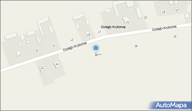 Gołąb-Kolonia, Gołąb-Kolonia, 26, mapa Gołąb-Kolonia