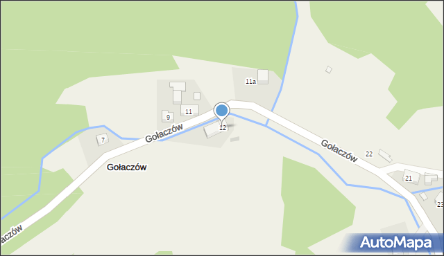 Gołaczów, Gołaczów, 12, mapa Gołaczów