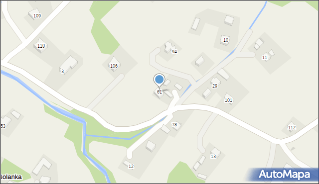 Golanka, Golanka, 61, mapa Golanka