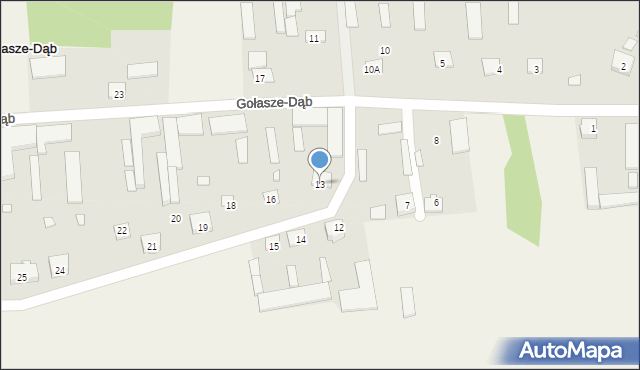 Gołasze-Dąb, Gołasze-Dąb, 13, mapa Gołasze-Dąb