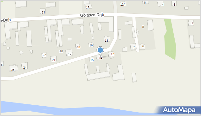 Gołasze-Dąb, Gołasze-Dąb, 14, mapa Gołasze-Dąb