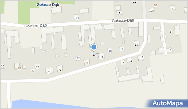 Gołasze-Dąb, Gołasze-Dąb, 20, mapa Gołasze-Dąb