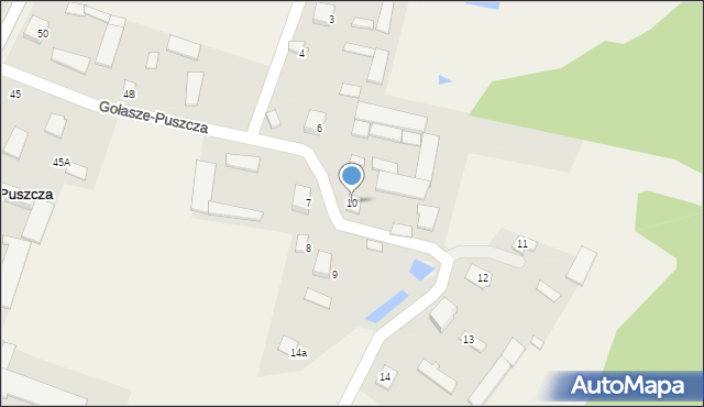 Gołasze-Puszcza, Gołasze-Puszcza, 10, mapa Gołasze-Puszcza
