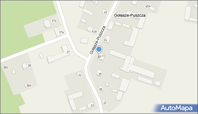 Gołasze-Puszcza, Gołasze-Puszcza, 40, mapa Gołasze-Puszcza